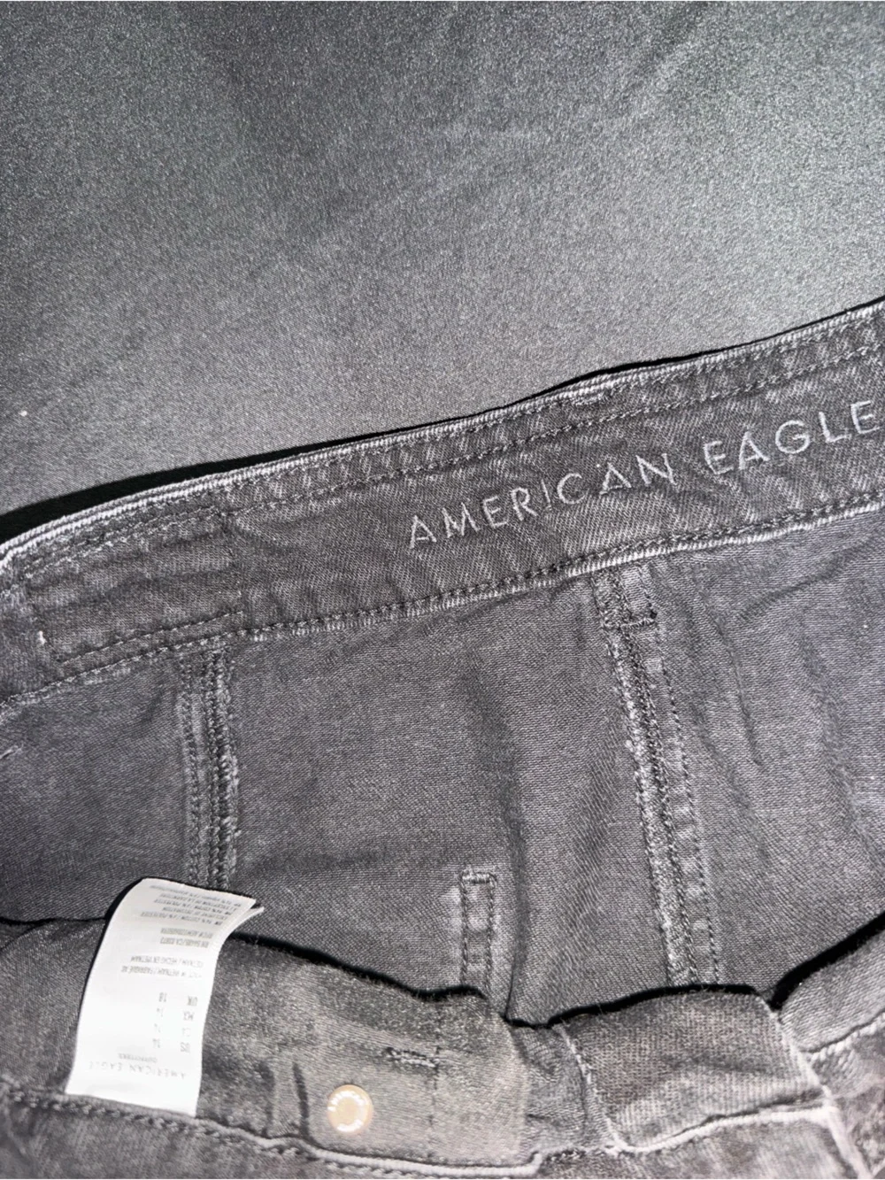 American Eagle Outfitters Black Button-Front Denim Skirt